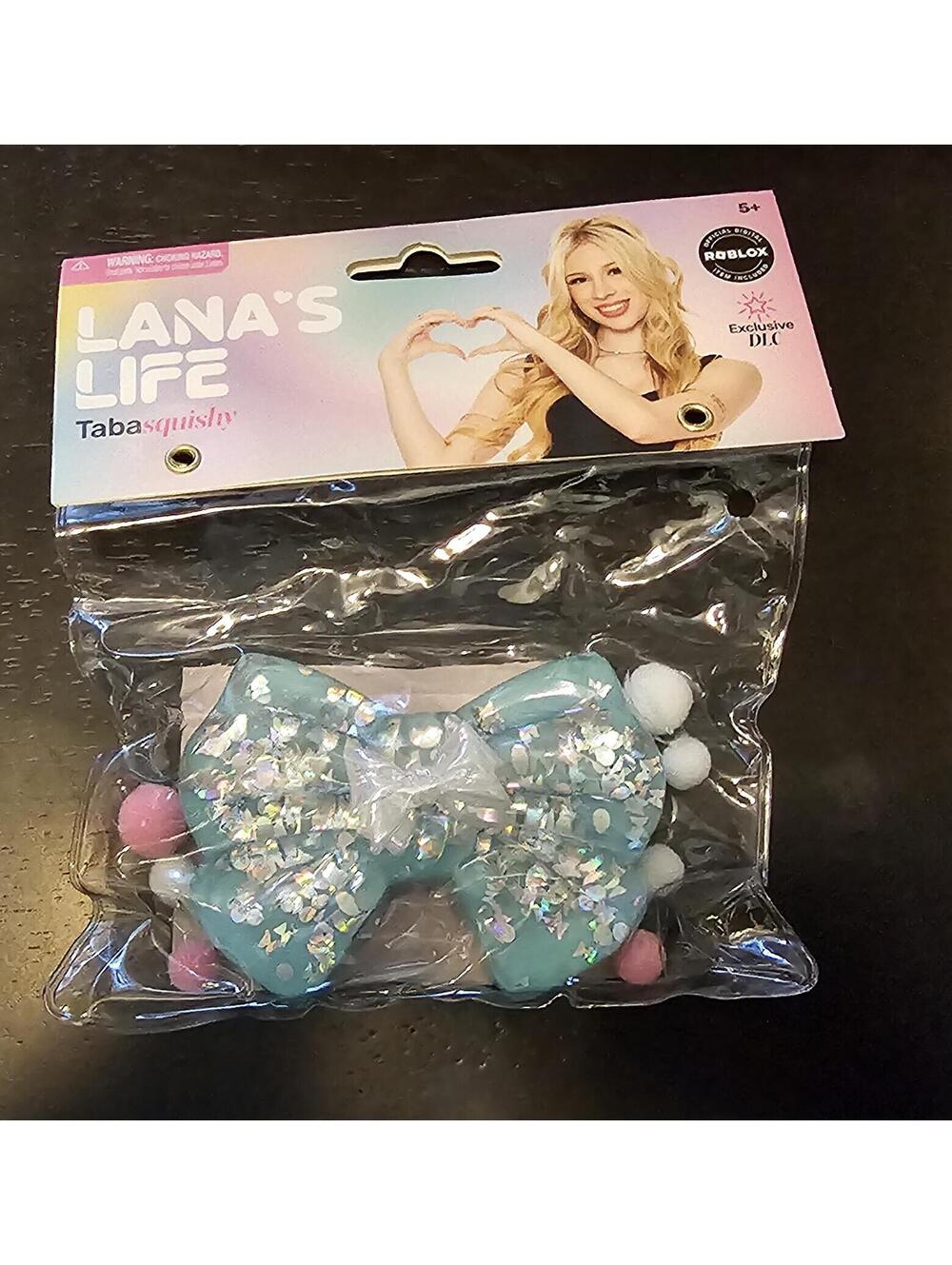 Viral Lanas life roblox squishy blue glitter bow new